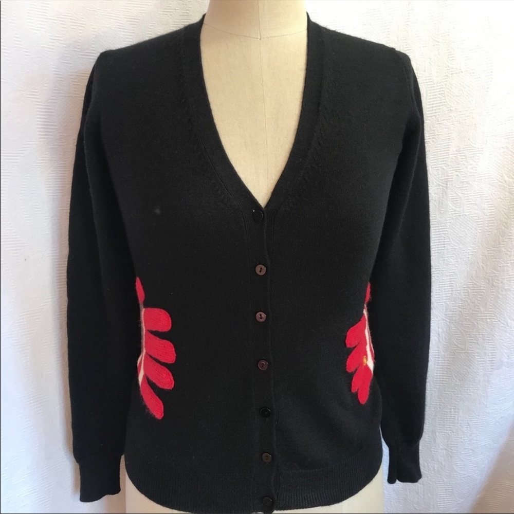 Moschino Sm black wool appliqué glove cardigan. - Picture 4 of 7